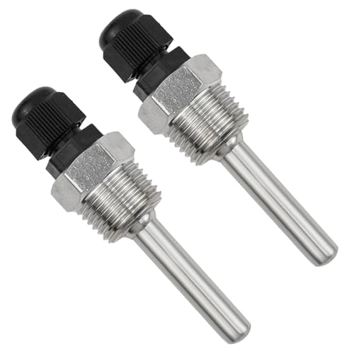 BEASAFY 2 Stück Tauchhülse G1/2 Zoll, 304 Edelstahl Tauchhülse, Tauchhülsen Temperaturfühler, Gewinde für Temperatursensor, Tauchschutzrohre für Thermoelemente (50mm) von BEASAFY
