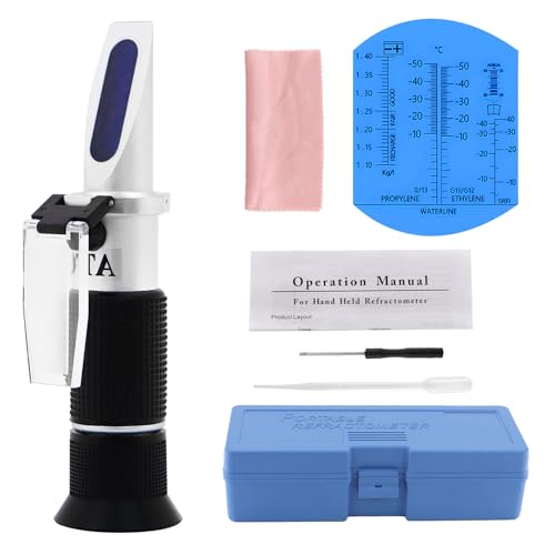 BEASAFY 4-In-1 Frostschutz Refraktometer, Hand Refraktometer Kühlmittel, Kühlflüssigkeit Messgerät, Frostschutzprüfer für Prüfung Scheibenwasser, Adblue, Batteriesäure, Ethylenglykol, Propylenglykol BEASAFY 4-In-1 Frostschutz Refraktometer, Hand Refraktometer Kühlmittel, Kühlflüssigkeit Messgerät, Frostschutzprüfer für Prüfung Scheibenwasser, Adblue, Batteriesäure, Ethylenglykol, Propylenglykol von BEASAFY