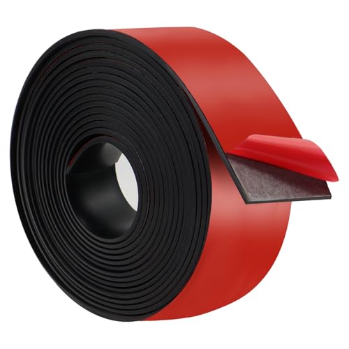 BEASAFY Gummistreifen Selbstklebend, 3m × 50mm × 2mm Gummi Klebeband, Gummidichtung Selbstklebend, Vollgummi Gummiprofil, Stark Neopren Gummimatte für DIY, Bodenbeläge Schutz, Antirutsch von BEASAFY