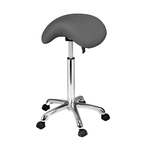 BEAUTEK Sattelhocker 1022 SF – Ergonomischer Arbeitsstuhl, höhenverstellbar, mit hochwertigen Rollen, robuste Konstruktion, fördert gesunde Haltung, ideal für Salons, Büros, Kliniken (Grau) von BEAUTEK