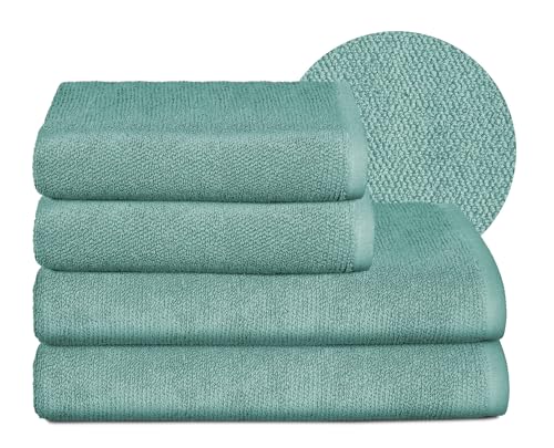BEAUTEX Handtuch-Set Premium Frottier Sets Made in Europe, 100% Baumwolle 550g/m², Oeko-TEX Zertifiziert (Set: 2 Hand-, 2 Badetücher in Ozeanblau) von BEAUTEX