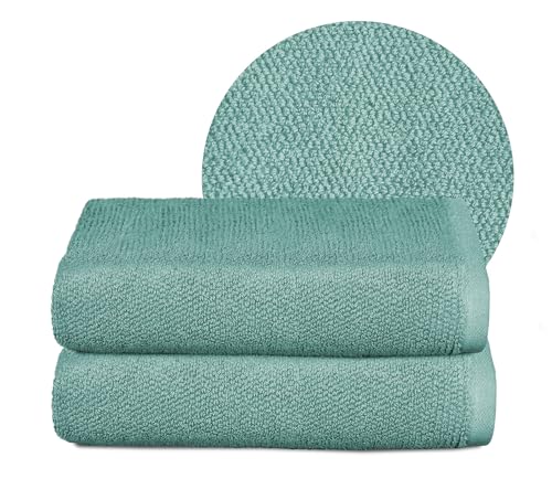 BEAUTEX Handtuch-Set Premium Frottier Sets Made in Europe, 100% Baumwolle 550g/m², Oeko-TEX Zertifiziert (Set: 2 Handtücher - 50x100 cm in Ozeanblau) von BEAUTEX