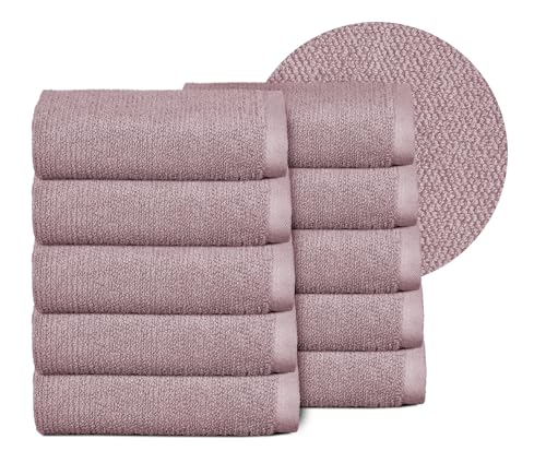 BEAUTEX Handtuch-Set Premium Frottier Sets Made in Europe, 100% Baumwolle 550g/m², Oeko-TEX Zertifiziert (Set: 10 Gästetücher - 30x50 cm in Altrosa) von BEAUTEX