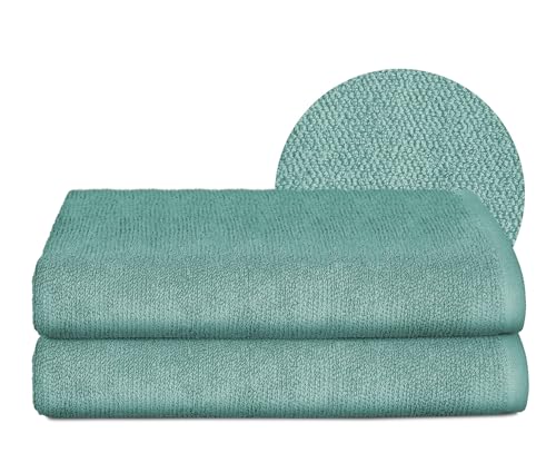 BEAUTEX Handtuch-Set Premium Frottier Sets Made in Europe, 100% Baumwolle 550g/m², Oeko-TEX Zertifiziert (Set: 2 Badetücher - 70x140 cm in Ozeanblau) von BEAUTEX