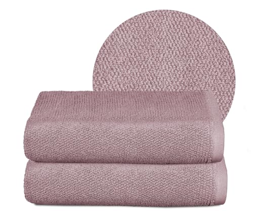 BEAUTEX Handtuch-Set Premium Frottier Sets Made in Europe, 100% Baumwolle 550g/m², Oeko-TEX Zertifiziert (Set: 2 Handtücher - 50x100 cm in Altrosa) von BEAUTEX