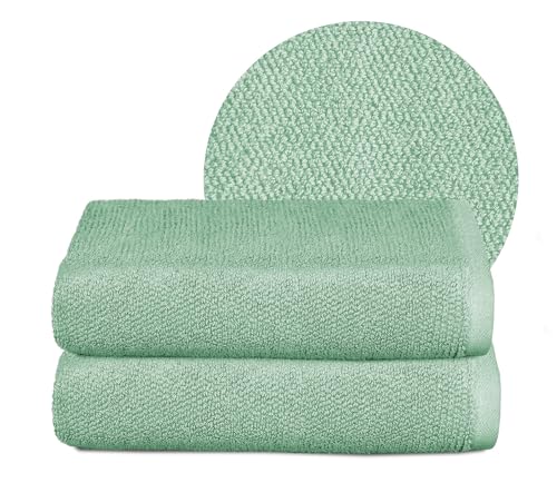 BEAUTEX Handtuch-Set Premium Frottier Sets Made in Europe, 100% Baumwolle 550g/m², Oeko-TEX Zertifiziert (Set: 2 Handtücher - 50x100 cm in Mintgrün) von BEAUTEX