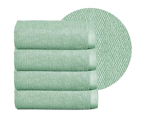 BEAUTEX Handtuch-Set Premium Frottier Sets Made in Europe, 100% Baumwolle 550g/m², Oeko-TEX Zertifiziert (Set: 4 Gästetücher - 30x50 cm in Mintgrün) von BEAUTEX