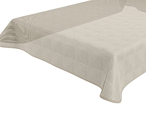 BEAUTEX Kairo Weichschaum karo Tischdecke mit farblich passendem Paspelband, Garten, Balkon, Terrasse, Camping - Eckig 110x140 cm, Beige von BEAUTEX