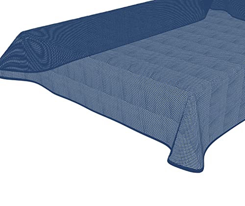 BEAUTEX Kairo Weichschaum karo Tischdecke mit farblich passendem Paspelband, Garten, Balkon, Terrasse, Camping - Eckig 110x140 cm, Blau von BEAUTEX