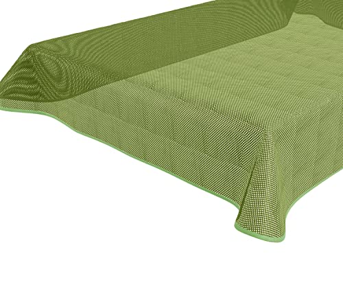 BEAUTEX Kairo Weichschaum karo Tischdecke mit farblich passendem Paspelband, Garten, Balkon, Terrasse, Camping - Eckig 110x140 cm, Hellgrün von BEAUTEX