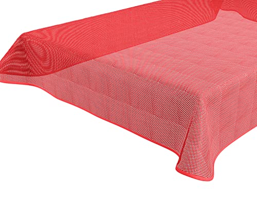 BEAUTEX Kairo Weichschaum karo Tischdecke mit farblich passendem Paspelband, Garten, Balkon, Terrasse, Camping - Oval 160x220 cm, Rot von BEAUTEX