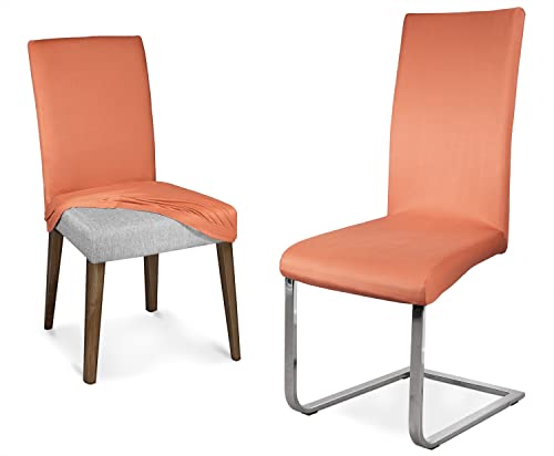 BEAUTEX Mikrofaser Stuhlhusse, elastische Stretch Husse Bi-Elastic Schwingstuhlhusse, Farbe wählbar (Terracotta) von BEAUTEX