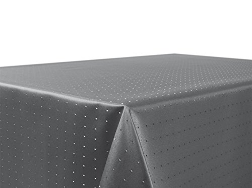 BEAUTEX Tischdecke Damast Punkte - Bügelfreies Tischtuch - Fleckabweisende, Pflegeleichte Tischwäsche - Tafeltuch, Eckig 110x110 cm, Grau von BEAUTEX