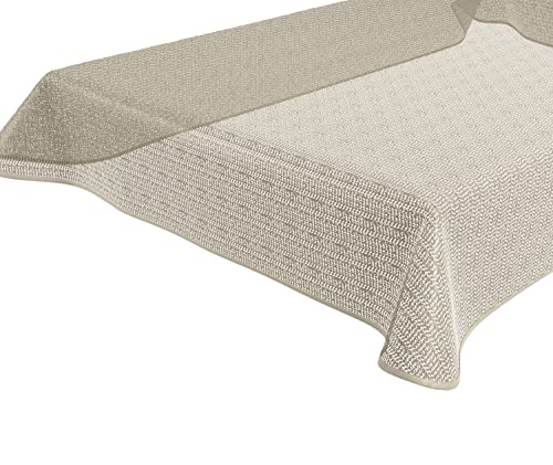 BEAUTEX Tokio Weichschaum Tischdecke mit Paspelband, Garten, Balkon, Terrasse, Camping - Größe und Farbe wählbar - Eckig 110x140 cm, Beige von BEAUTEX