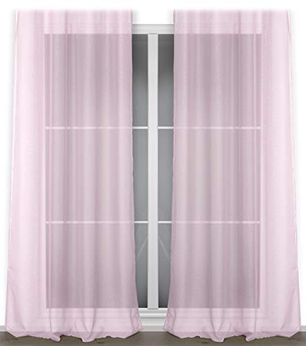 BEAUTEX Vorhang mit Ösen oder Kräuselband, transparente Gardine Dolly, Farbe und Größe wählbar (Ösenschal - Breite 140 cm - Höhe 240 cm - 2 Stück - Rose) von BEAUTEX