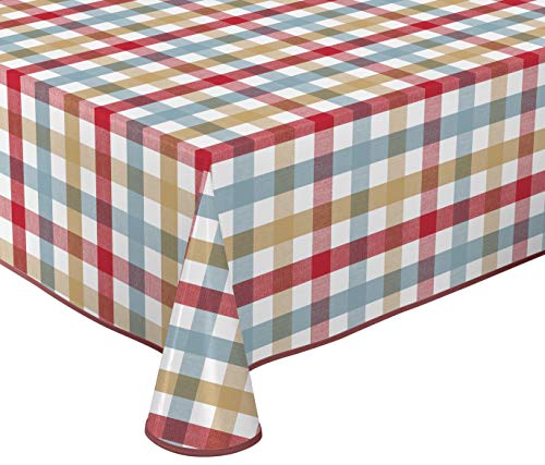 Wachstuch Tischdecke abwischbar rutschfest mit Paspelband Eckig Rund Oval, Motiv Farbe Größe wählbar (Karo Pastell-Rot, Eckig 130x160 cm) von BEAUTEX