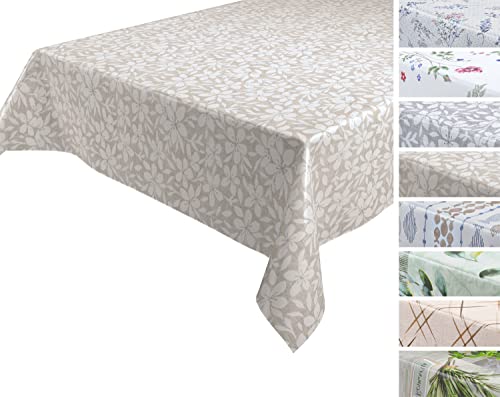 BEAUTEX Wachstuchtischdecke, abwischbare Tischdecke, RUND OVAL ECKIG, Motiv und Größe wählbar (Hawaii beige, Eckig 140x180 cm) von BEAUTEX