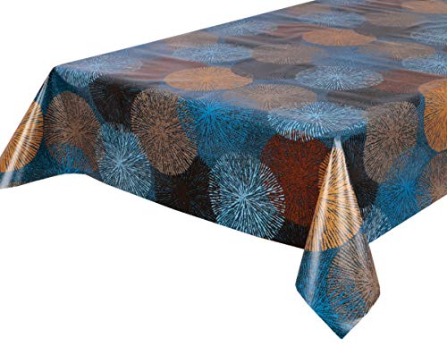 BEAUTEX Wachstuchtischdecke Wachstuch Tischdecke abwischbar ECKIG RUND OVAL, Motiv und Größe wählbar (Motiv: Feuerwerk bunt, Eckig 140 x 240 cm) von BEAUTEX