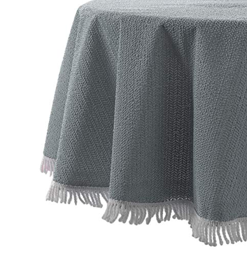 BEAUTEX Wetterfeste Garten Balkon Terrasse Camping Weichschaum Tischdecke, Größe + Farbe wählbar (oval 140x190 cm, Grau) von BEAUTEX