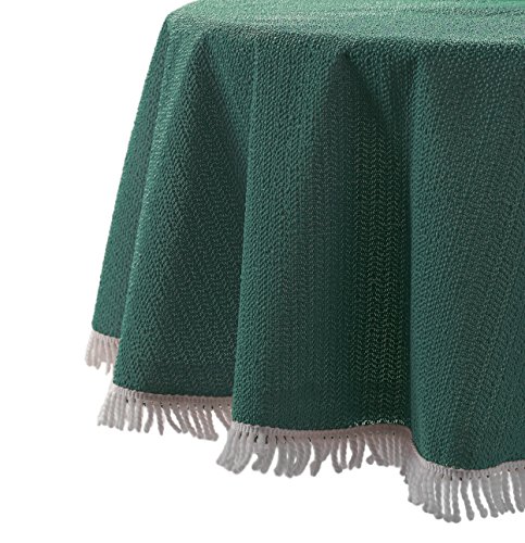 BEAUTEX Wetterfeste Garten Balkon Terrasse Camping Weichschaum Tischdecke, Größe + Farbe wählbar (oval 150x210 cm, Dunkelgrün) von BEAUTEX