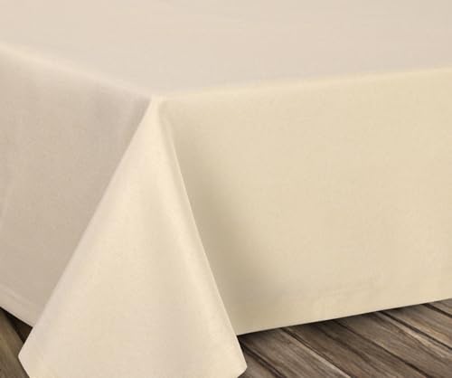 BEAUTEX fleckenabweisende und bügelfreie Tischdecke - Tischtuch mit Lotuseffekt - Tischwäsche in Leinenoptik, Eckig 90x90 cm, Creme von BEAUTEX