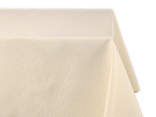 BEAUTEX fleckenabweisende und bügelfreie Tischdecke - Tischtuch mit Lotuseffekt - Tischwäsche in Leinenoptik - Größe und Farbe wählbar, Eckig 110x110 cm, Creme von BEAUTEX