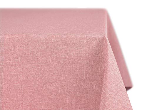 BEAUTEX fleckenabweisende und bügelfreie Tischdecke - Tischtuch mit Lotuseffekt - Tischwäsche in Leinenoptik - Größe und Farbe wählbar, Eckig 110x110 cm, Rose von BEAUTEX