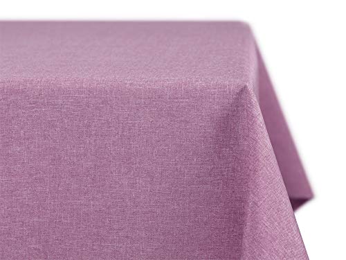 BEAUTEX fleckenabweisende und bügelfreie Tischdecke - Tischtuch mit Lotuseffekt - Tischwäsche in Leinenoptik - Größe und Farbe wählbar, Eckig 110x180 cm, Hell-Lila von BEAUTEX