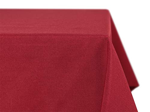 BEAUTEX fleckenabweisende und bügelfreie Tischdecke - Tischtuch mit Lotuseffekt - Tischwäsche in Leinenoptik - Größe und Farbe wählbar, Eckig 130x130 cm, Bordeaux von BEAUTEX