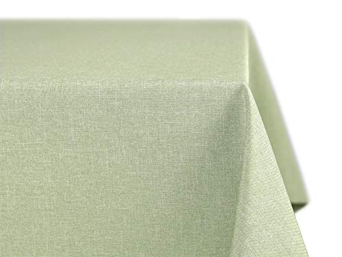 BEAUTEX fleckenabweisende und bügelfreie Tischdecke - Tischtuch mit Lotuseffekt - Tischwäsche in Leinenoptik - Größe und Farbe wählbar, Eckig 130x300 cm, Hellgrün von BEAUTEX