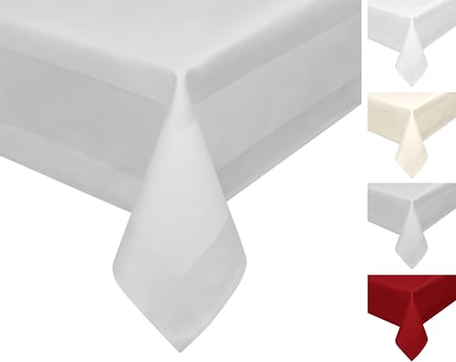 Damast Tischdecke, 100% mercerisierte Vollzwirn Baumwolle, Gastronomie Tischwäsche (Farbe: Silber, Größe: Tischdecke eckig 100x100 cm) von BEAUTEX
