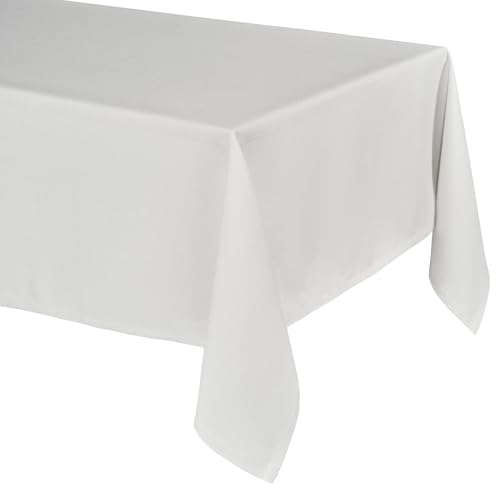 Elegante Tischdecke mit natürlicher Leinenoptik, Lina Tischdecke und Tischläufer, Größe und Farbe wählbar (Eckig 130x260 cm, Weiß) von BEAUTEX