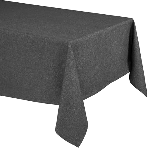 Elegante Tischdecke mit natürlicher Leinenoptik, Lina Tischdecke und Tischläufer, Größe und Farbe wählbar (Eckig 160x260 cm, Schiefergrau) von BEAUTEX