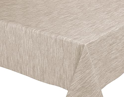 Georginia Beige Wachstuchtischdecke Wachstuch abwischbar Garten Tischdecke RUND OVAL ECKIG, Größe wählbar (Rund 100 cm) von BEAUTEX
