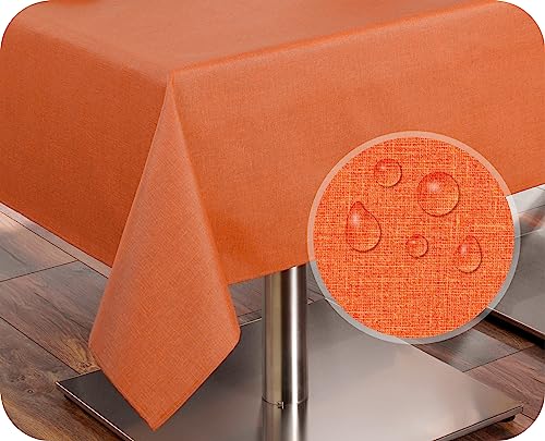 Tischdecke Tischläufer Leinen Struktur, abwischbar schmutzabweisend, Baumwolle, Farbe und Größe wählbar (Tischläufer 40x140 cm, Apricot) von BEAUTEX