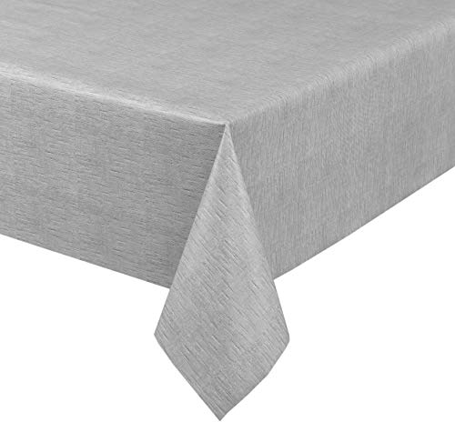 Wachstuchtischdecke, Leinen grau, abwischbar Wachstuch Tischdecke ECKIG RUND OVAL, Größe wählbar (Eckig 140x140 cm) von BEAUTEX