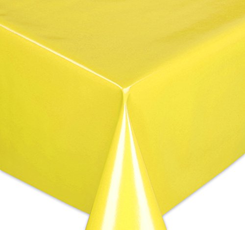 Wachstuchtischdecke Tischdecke Wachstuch abwischbar, Glatte Oberfläche Uni Motiv Gelb, Farbe + Größe wählbar 220x140 cm von BEAUTEX
