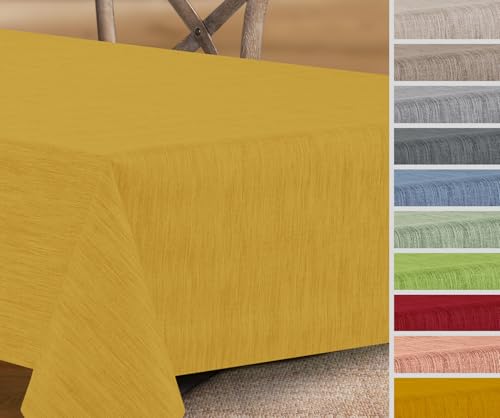 Wachstuchtischdecke rund oval eckig, Georginias Tischdecke abwischbar, Farbe und Größe wählbar (Oval 140 x 240 cm Gelb) von BEAUTEX