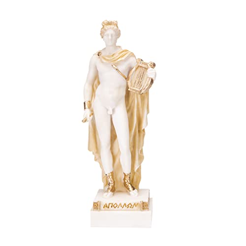 BEAUTIFUL GREEK STATUES Apollo God of Music Poesie Art Goldton Alabaster Statue Skulptur 22,9 cm von BEAUTIFUL GREEK STATUES