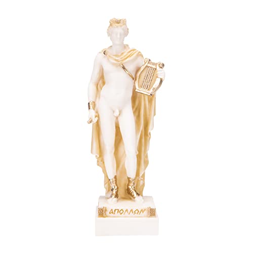 Apollo God of Music Poesie Art Goldton Alabaster Statue Skulptur 6,4 Zoll von BEAUTIFUL GREEK STATUES
