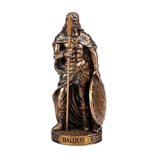 BEAUTIFUL GREEK STATUES Baldur Skandinavischer Gott Kunstharz Figuren handbemalt Bronze Miniatur Statue 8,3 cm von BeautifulGreekStatues