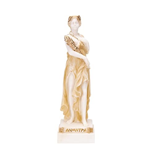 BEAUTIFUL GREEK STATUES Demeter Göttin der Ernte und Landwirtschaft, Alabaster-Statue, goldfarben, 24 cm von BEAUTIFUL GREEK STATUES