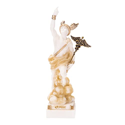 BEAUTIFUL GREEK STATUES Hermes Mercury God Zeus Sohn Römische Statue Alabaster Goldton 7 Zoll BEAUTIFUL GREEK STATUES Hermes Mercury God Zeus Sohn Römische Statue Alabaster Goldton 7 Zoll von BeautifulGreekStatues