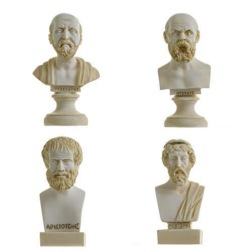 Set mit griechischen Philosophen Büsten Sokrates Aristoteles Hippokrates Plato Alabaster Statuen Goldton Set mit griechischen Philosophen Büsten Sokrates Aristoteles Hippokrates Plato Alabaster Statuen Goldton von BeautifulGreekStatues