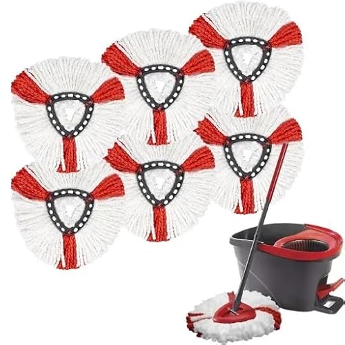 6 Stück Moppköpfe Kompatibel mit Vileda Turbo Wischmop, Mop Replacement Cover,Mikrofaser Wischmopp Ersatzköpfe, Geeignet für Verschiedene Bodenarten, leicht zu reinigen von BEAUTIONA