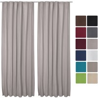 2er Set Beautissu Kräuselband Vorhang Amelie Luna thermo 140x245cm Grau von BEAUTISSU