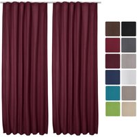2er Set Beautissu Kräuselband Vorhang Amelie Luna thermo 140x245cmBordeaux von BEAUTISSU