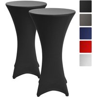 2er Set Beautissu Stella Stehtischhusse Stretch Ø 70cmSchwarz von BEAUTISSU