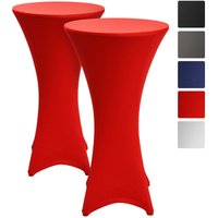 2er Set Beautissu Stella Stehtischhusse Stretch Ø 80cm Rot von BEAUTISSU