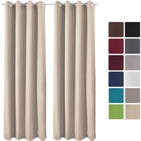 2er Set Ösenschal Amelie Luna thermo 140x245 cm Creme von BEAUTISSU